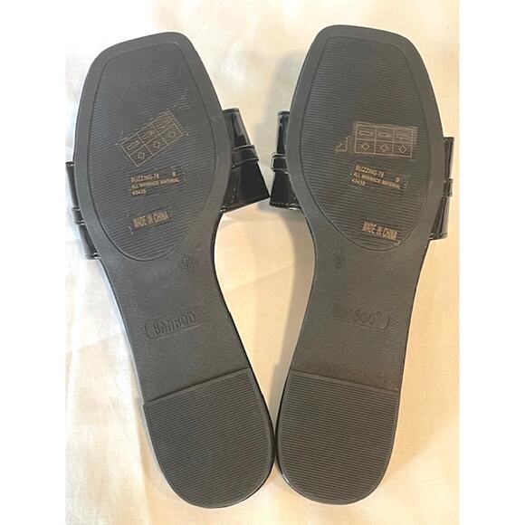 BAMBOO Women's Square Toe Jeweled Embellishment Slip On Flat Sandal Sz 9 - Picture 6 of 6